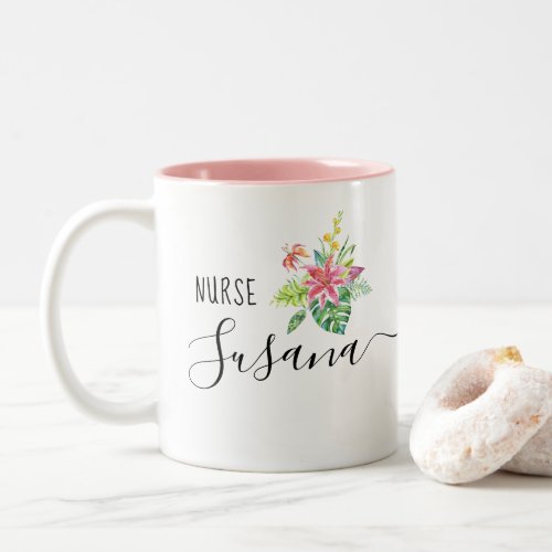 Custom Nurse Grad Nursing School Gift Thank you Two_Tone Coffee Mug