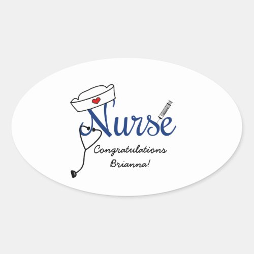 custom Nurse graduation favor stickers NAVY