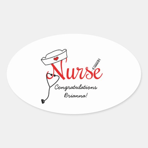 custom Nurse graduation favor stickers RED