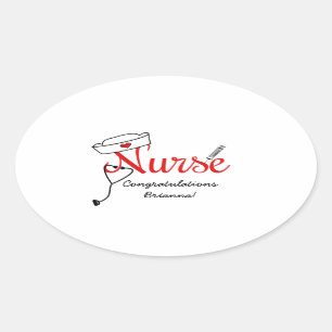 custom Nurse graduation favor stickers RED