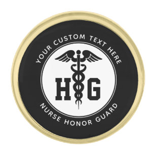 Custom Nurse Honor Guard Gold Finish Lapel Pin