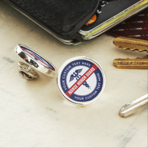 Custom Nurse Honor Guard Red and Blue Lapel Pin