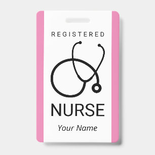 Custom nurse name badge with stethoscope image