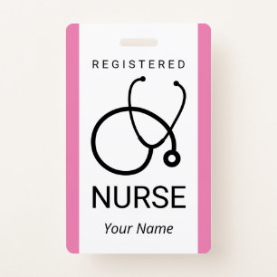 Custom nurse name badge with stethoscope image
