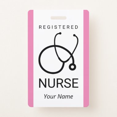 Custom nurse name badge with stethoscope image