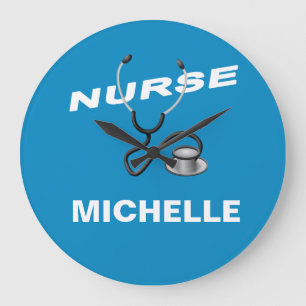 Custom Nurse Name Large Clock