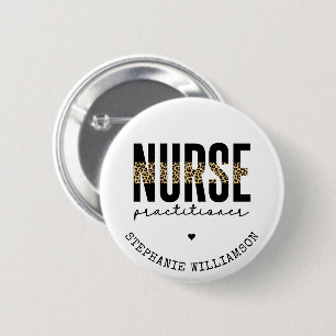 Custom Nurse Practitioner NP cheetah Graduation Button
