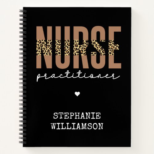 Custom Nurse Practitioner NP cheetah Graduation Notebook