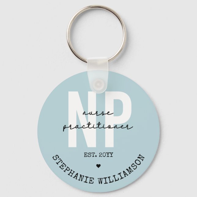 Custom Nurse Practitioner NP Graduation Gift Keychain (Front)