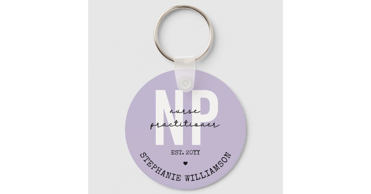 Custom Nurse Practitioner NP Graduation Gift Keychain | Zazzle