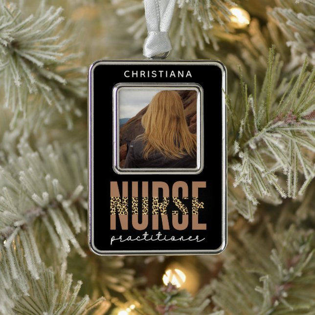 Custom Nurse Practitioner NP Graduation Photo Christmas Ornament (Tree)