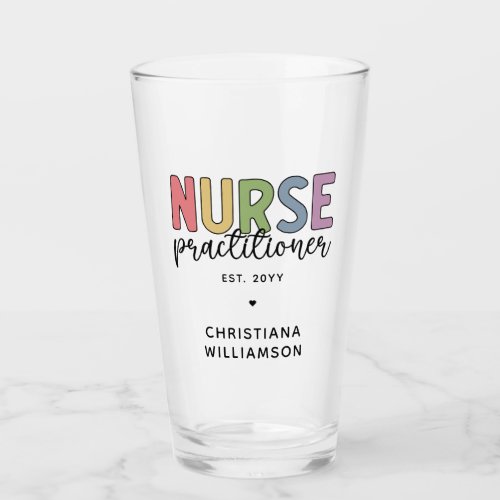 Custom Nurse Practitioner NP Nurse Graduation Glass