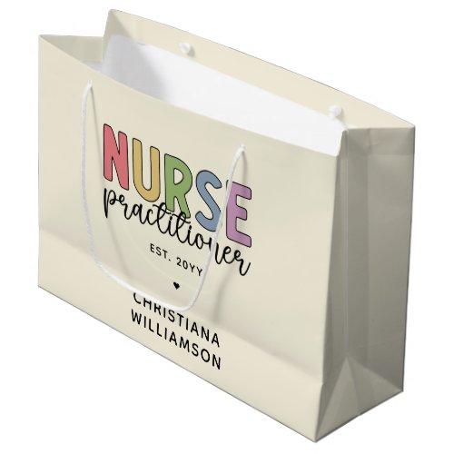 Custom Nurse Practitioner NP Nurse Graduation Large Gift Bag