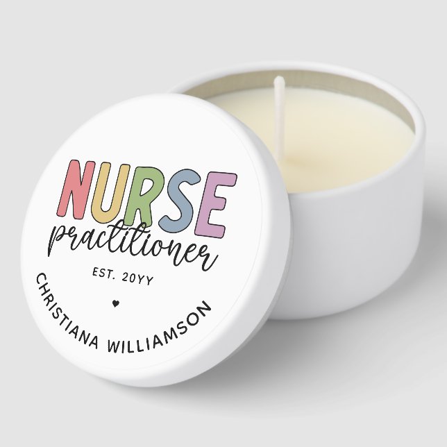 Custom Nurse Practitioner NP Nurse Graduation Mini Candle Favors (Corner)