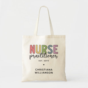 Custom Nurse Practitioner NP Nurse Graduation Tote Bag