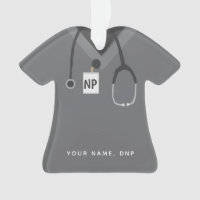 Custom Nurse Practitioner ♥ Simple Scrubs Ornament