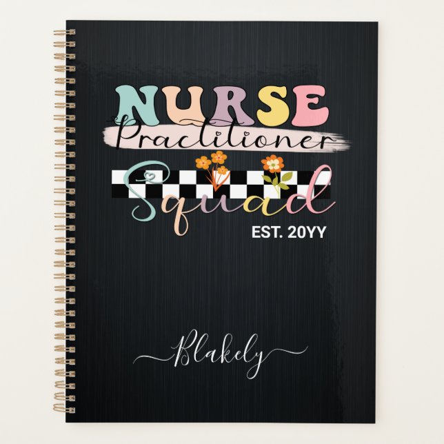 Custom Nurse Practitioner Squad NP Pastel Planner (Front)