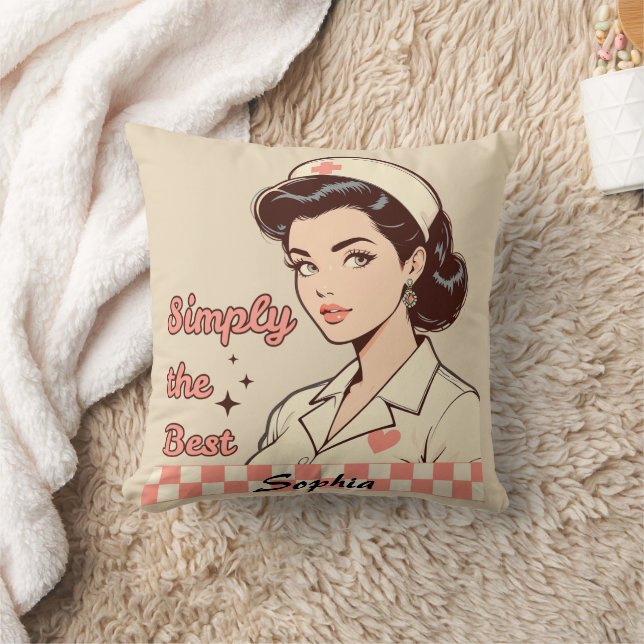Custom Nurse Simply the Best Throw Pillow (Blanket)