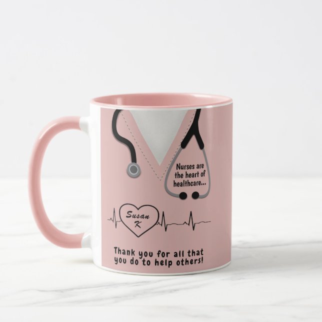 Custom Nurse Thank You Add Name Mug (Left)