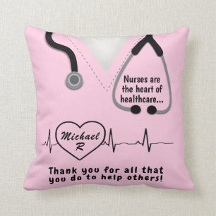 Custom Nurse Thank You Add Name  Throw Pillow