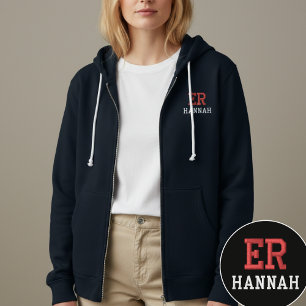 Custom Nurse Zip Hoodie for RN ER ICU Medical Gift