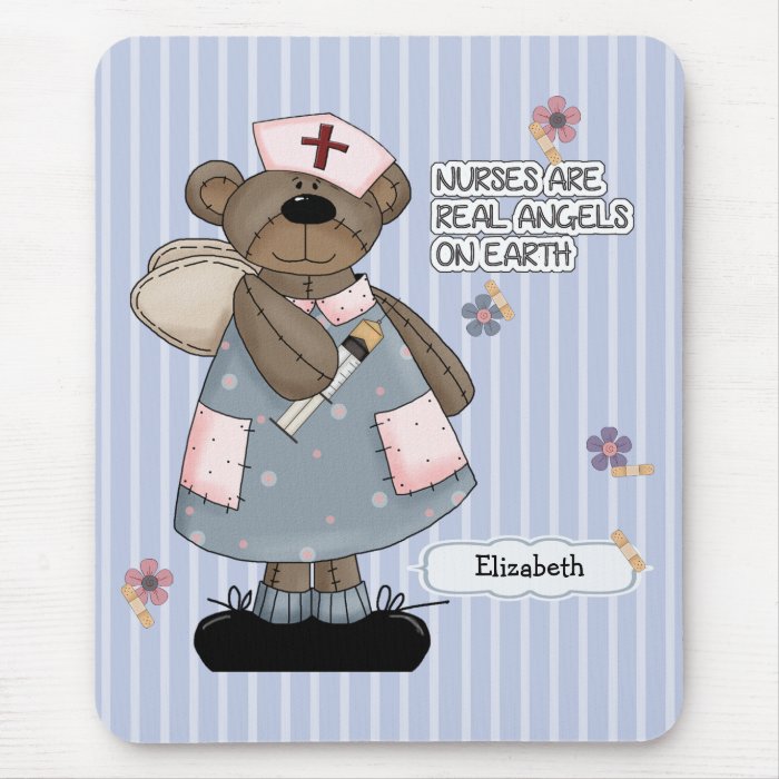 Custom Nurse's Name Teddy Bear Design Mousepad