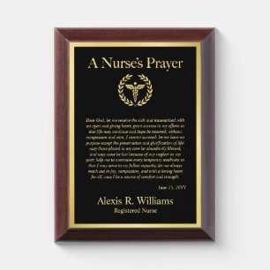 Custom Nurses Prayer Frame Nursing School Graduate Award Plaque