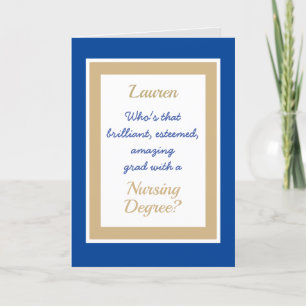 Custom Nursing degree Congratulations card