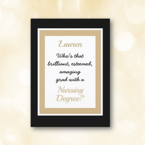 Custom Nursing degree Congratulations card