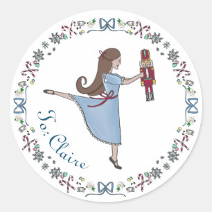 Custom Nutcracker Ballet Christmas Gift Label