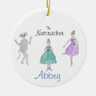 Custom Nutcracker Party Girl/Mouse/Flower  Ceramic Ornament