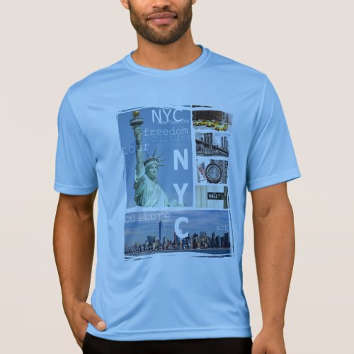 Custom Nyc New York City Manhattan Liberty Statue T_Shirt