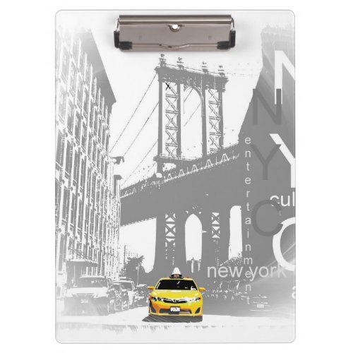 Custom Nyc Yellow Taxi New York City Brooklyn Clipboard