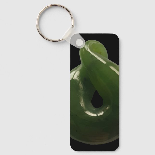 Custom NZ Greenstone Pounamu Twist Gift Keychain (Front)
