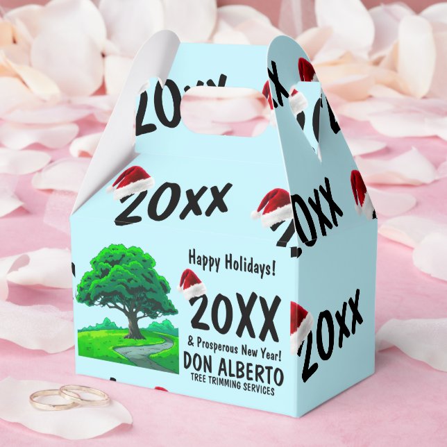 Custom Oak Tree Logo Tree Trimming Holiday Favor Boxes (Wedding)