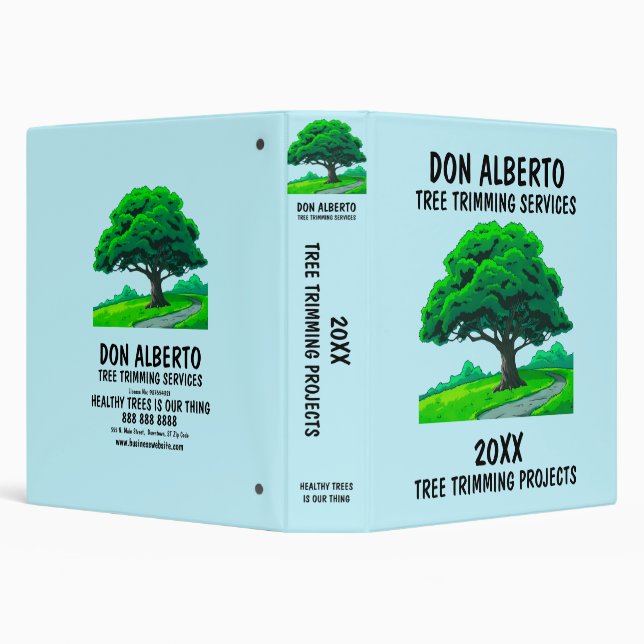Custom Oak Tree | Tree Trimming Service 3 Ring Binder (Background)