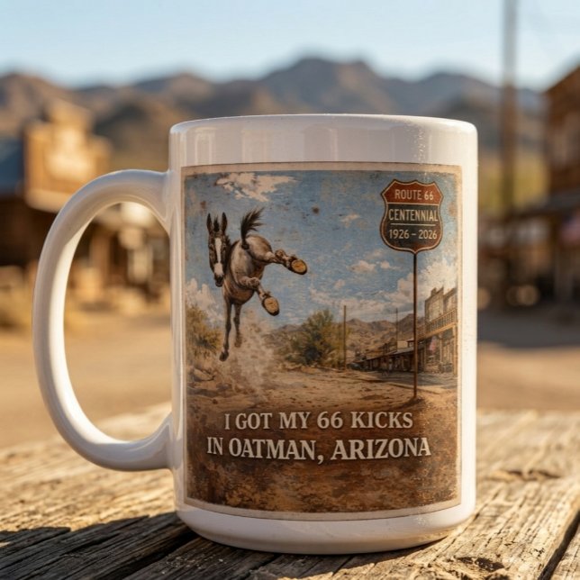 Custom Oatman Donkey Route 66 Centennial Gift Giant Coffee Mug (Creator Uploaded)