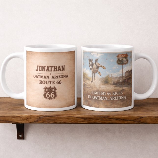 Custom Oatman Donkey Route 66 Centennial Gift Giant Coffee Mug (Creator Uploaded)
