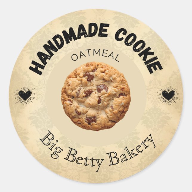 Custom Oatmeal Cookie Labels | Personalized (Front)