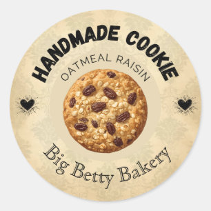 Custom Oatmeal Raisin Cookie Labels   Personalized