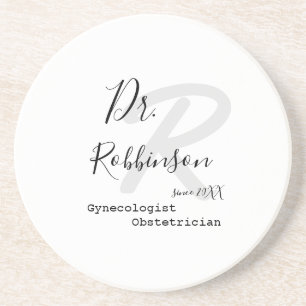 Custom Obgyn Obstetrician Gynecologist Monogram Coaster