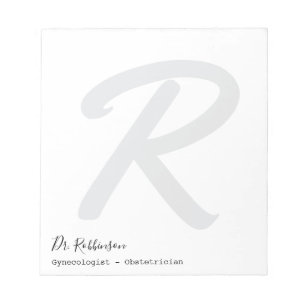 Custom Obgyn Obstetrician Gynecologist Monogram Notepad