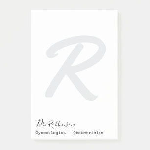 Custom Obgyn Obstetrician Gynecologist Monogram Post-it Notes
