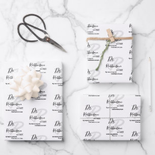 Custom Obgyn Obstetrician Gynecologist Monogram Wrapping Paper Sheets
