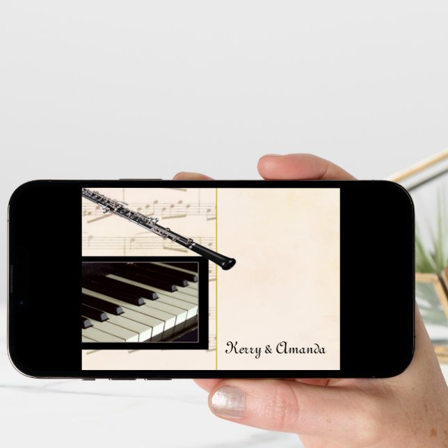 Custom oboe and piano design card (Front Digital)