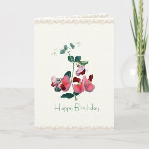 Custom Occasion Pink Sweet Pea Card