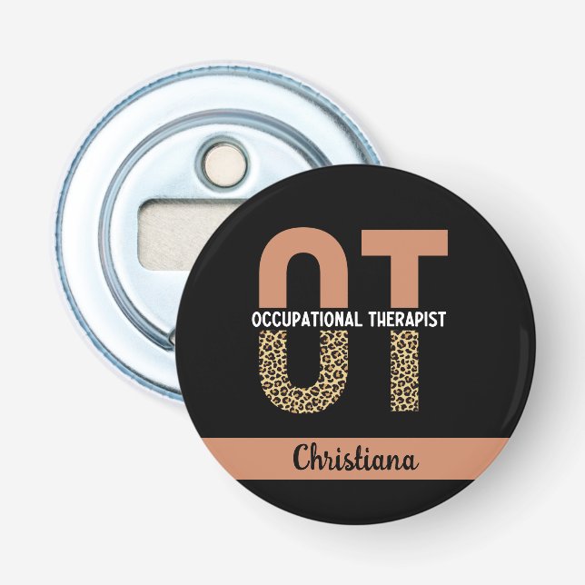 Custom Occupational Therapist OT Appreciation Gift Bottle Opener (Front)