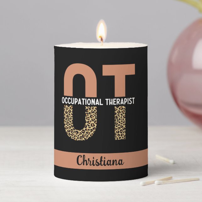 Custom Occupational Therapist OT Appreciation Gift Pillar Candle (In Situ)