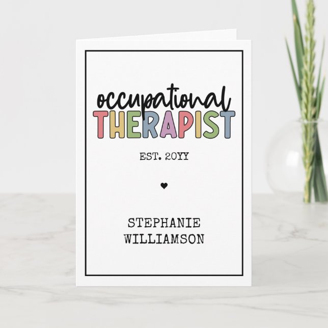 Custom Occupational Therapist OT Gifts Card (Front)