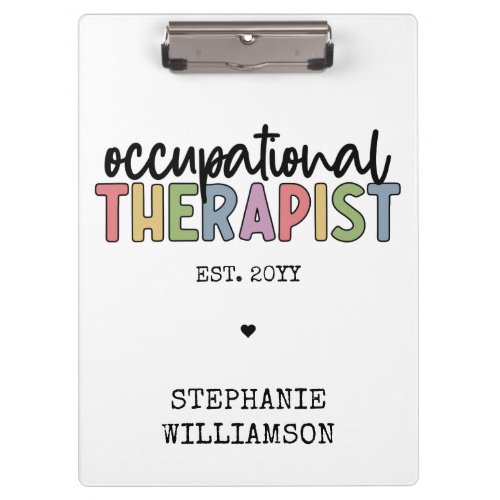 Custom Occupational Therapist OT Gifts Clipboard